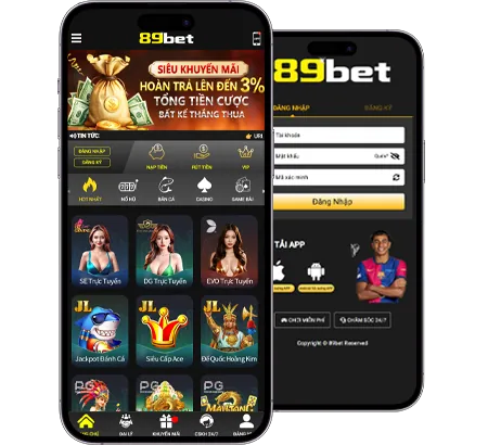 Màn hình ứng dụng di động 59win trên điện thoại thông minh, giao diện thân thiện